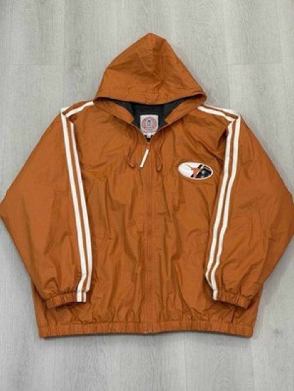 Vintage 90s Texas Longhorns UT Collegiate Fleece Lined Polyvinyl Jacket XXL NCAA